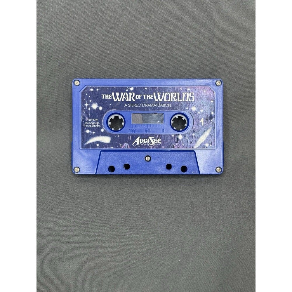 1978 AUDiSEE Books & Tapes The War Of The Worlds Cassette With Case Vintage Blue